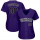 Custom Purple Black-White Baseball Jersey