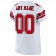 Custom White Red-Black Mesh Authentic Football Jersey