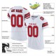 Custom White Red-Black Mesh Authentic Football Jersey