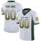 Custom White Green-Gold Mesh Drift Fashion Football Jersey