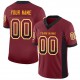 Custom Burgundy Black-Gold Mesh Drift Fashion Football Jersey