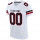 Custom White Black-Red Mesh Authentic Football Jersey