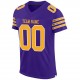 Custom Purple Gold-White Mesh Authentic Football Jersey