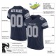 Custom Navy Gray-White Mesh Authentic Football Jersey