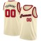 Custom Cream Red-Black Round Neck Rib-Knit Basketball Jersey