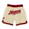 Custom Cream Red-Black Authentic Throwback Basketball Shorts