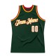 Custom Hunter Green White-Red Authentic Throwback Basketball Jersey