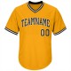 Custom Gold Black-White Authentic Throwback Rib-Knit Baseball Jersey Shirt