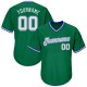 Custom Kelly Green White-Royal Authentic Throwback Rib-Knit Baseball Jersey Shirt