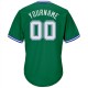 Custom Kelly Green White-Royal Authentic Throwback Rib-Knit Baseball Jersey Shirt