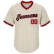 Custom Cream Red-Black Authentic Throwback Rib-Knit Baseball Jersey Shirt