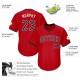 Custom Red Black-White Authentic Throwback Rib-Knit Baseball Jersey Shirt