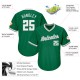 Custom Kelly Green White-Gray Authentic Throwback Rib-Knit Baseball Jersey Shirt