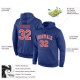 Custom Stitched Royal Orange-White Sports Pullover Sweatshirt Hoodie