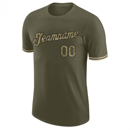 Custom Olive Camo-Black Salute To Service Performance T-Shirt