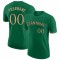 Custom Kelly Green Old Gold-Black Performance T-Shirt