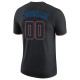 Custom Black Black-Powder Blue Performance T-Shirt