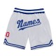 Custom White Royal-Red Authentic Throwback Basketball Shorts