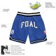 Custom Blue White-Black Authentic Throwback Basketball Shorts