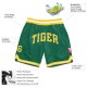 Custom Kelly Green Gold-White Authentic Throwback Basketball Shorts