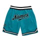 Custom Teal Black-White Authentic Throwback Basketball Shorts