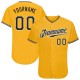 Custom Gold Black-White Authentic Baseball Jersey