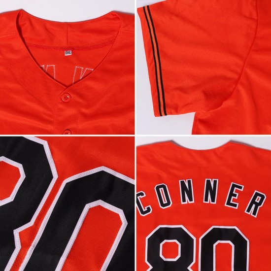 Custom Orange Navy-White Authentic Baseball Jersey