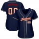 Custom Navy Khaki-Red Authentic Baseball Jersey