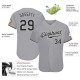 Custom Gray Black-White Authentic Baseball Jersey