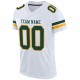 Custom White Green-Gold Mesh Authentic Football Jersey