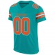 Custom Aqua Orange-White Mesh Authentic Football Jersey