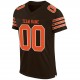 Custom Brown Orange-White Mesh Authentic Football Jersey