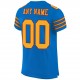 Custom Panther Blue Gold-Red Mesh Authentic Football Jersey