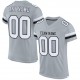 Custom Silver White-Black Mesh Authentic Football Jersey