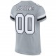 Custom Silver White-Black Mesh Authentic Football Jersey