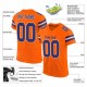 Custom Orange Royal-White Mesh Authentic Football Jersey