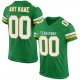 Custom Kelly Green White-Gold Mesh Authentic Football Jersey