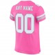 Custom Pink White-Light Gray Mesh Authentic Football Jersey