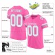 Custom Pink White-Light Gray Mesh Authentic Football Jersey