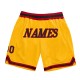 Custom Gold Black-Red Authentic Throwback Basketball Shorts