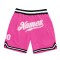 Custom Pink White-Black Authentic Throwback Basketball Shorts