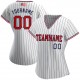 Custom White Navy Strip Red-Navy Authentic American Flag Fashion Baseball Jersey