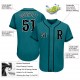 Custom Aqua Black-Gray Authentic Baseball Jersey