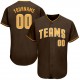 Custom Brown Gold-White Authentic Baseball Jersey