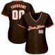 Custom Brown White-Orange Authentic Baseball Jersey