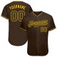 Custom Brown Gold Authentic Baseball Jersey