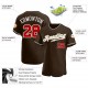 Custom Brown Red-White Authentic Baseball Jersey