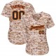 Custom Camo Black-Orange Authentic Baseball Jersey