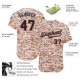 Custom Camo Black-Powder Blue Authentic Baseball Jersey