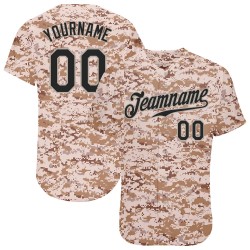 Custom Camo Black-Gray Authentic Baseball Jersey